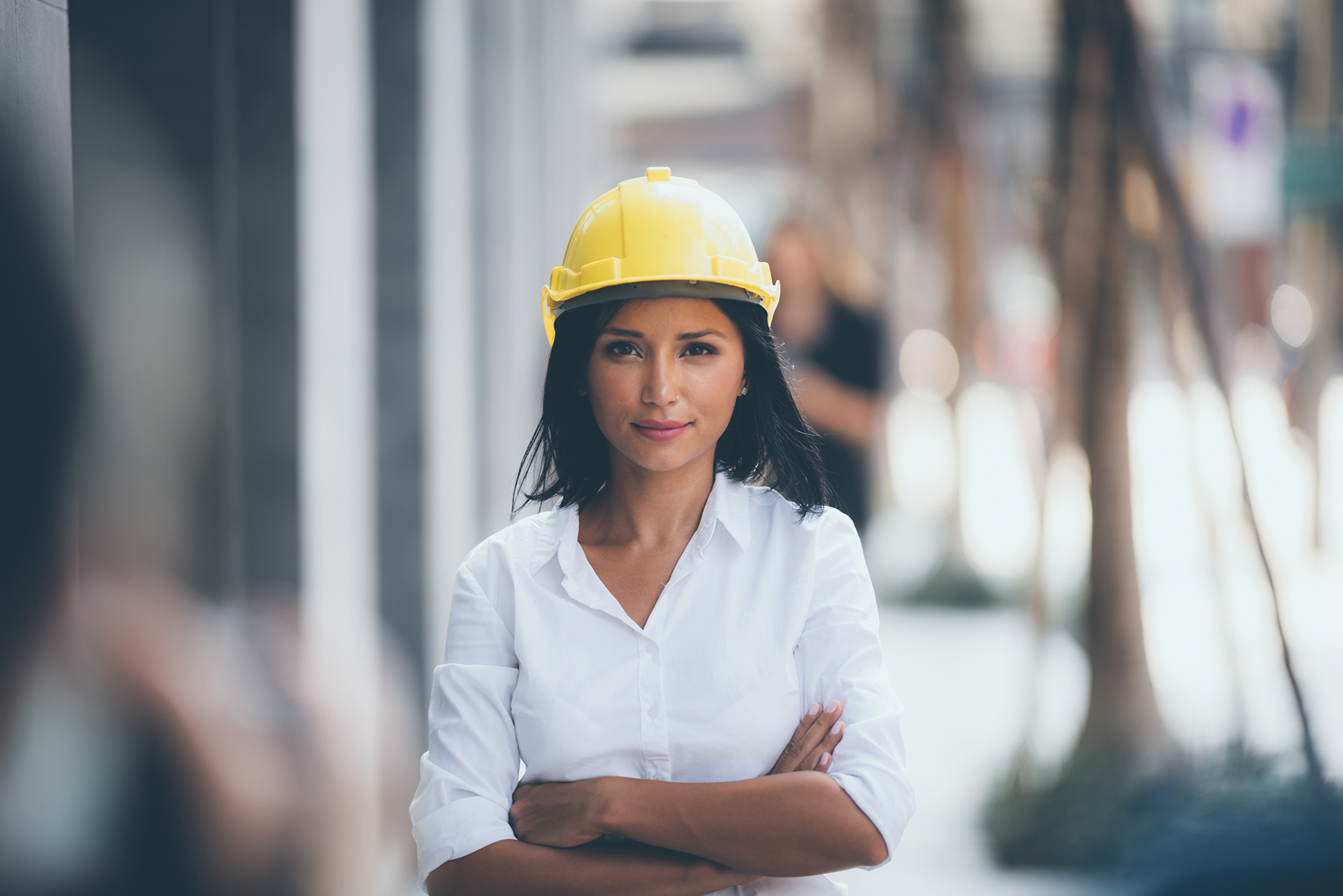 Portrait of a female engineer manager, business people in construction project