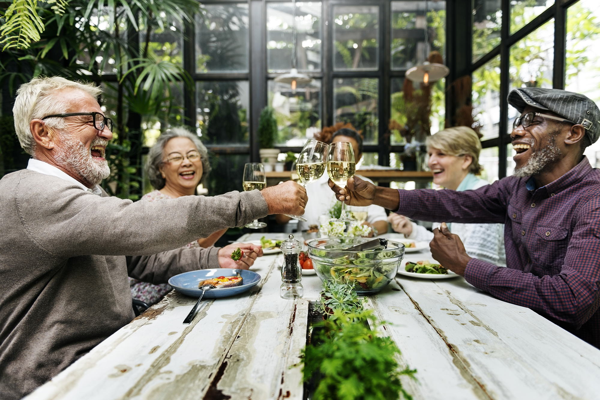 Group of Senior Retirement Meet up Happiness Concept